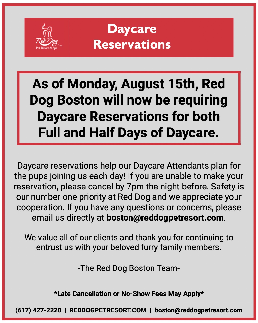 to Red Dog Boston Red Dog Pet Resort & Spa